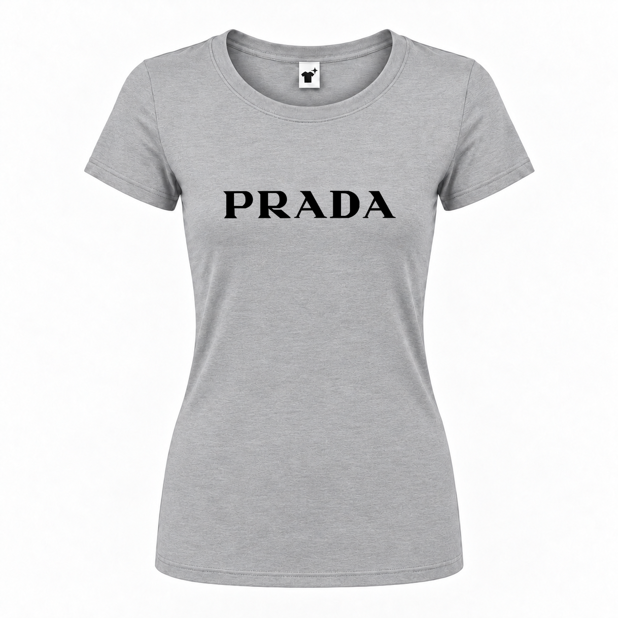 Women's Prada Round Neck T-Shirt | Color: Grey | Main