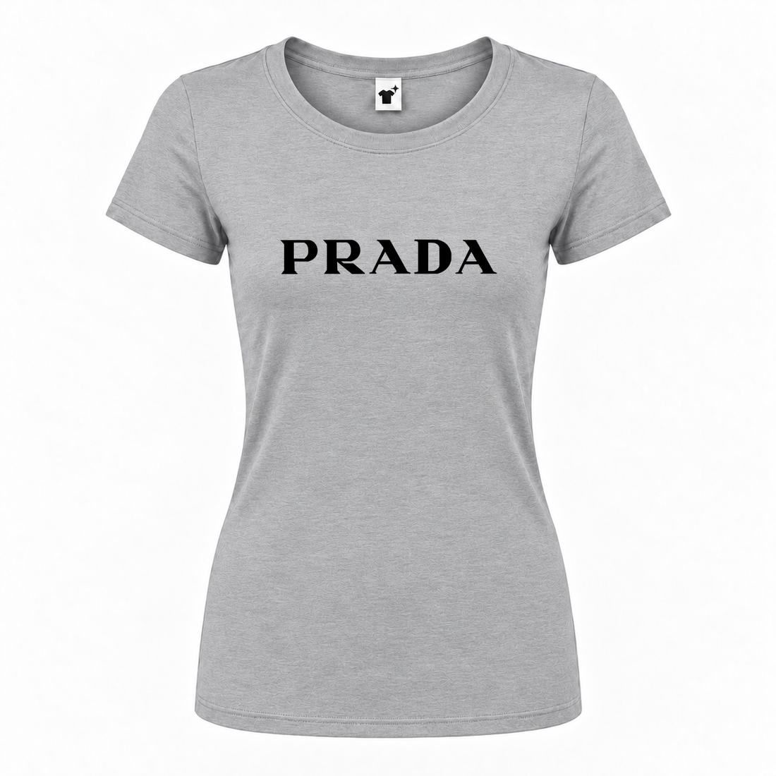 Women's Prada Round Neck T-Shirt | Color: Grey | Main