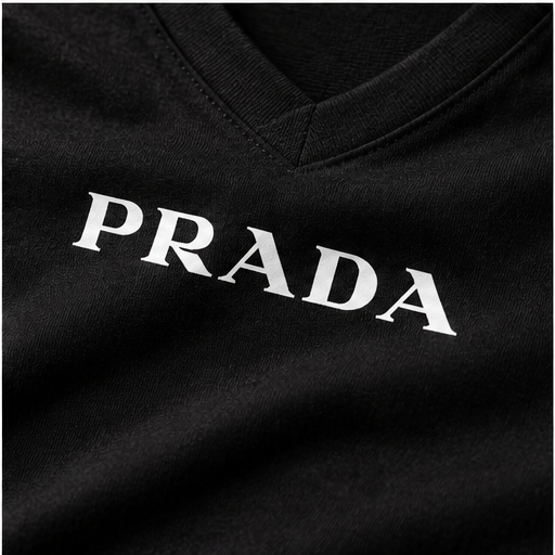 Women's Prada V-Neck T-Shirt | Color: Black | Image 5