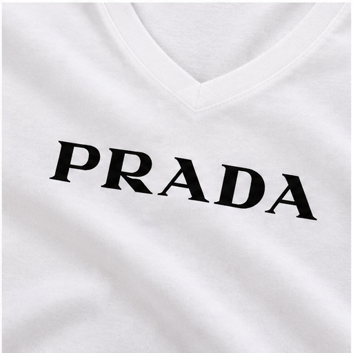 Women's Prada V-Neck T-Shirt | Color: White | Image 5