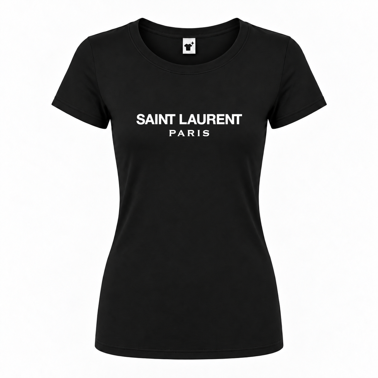 Women's Saint Laurent Round Neck T-Shirt | Color: Black | Main