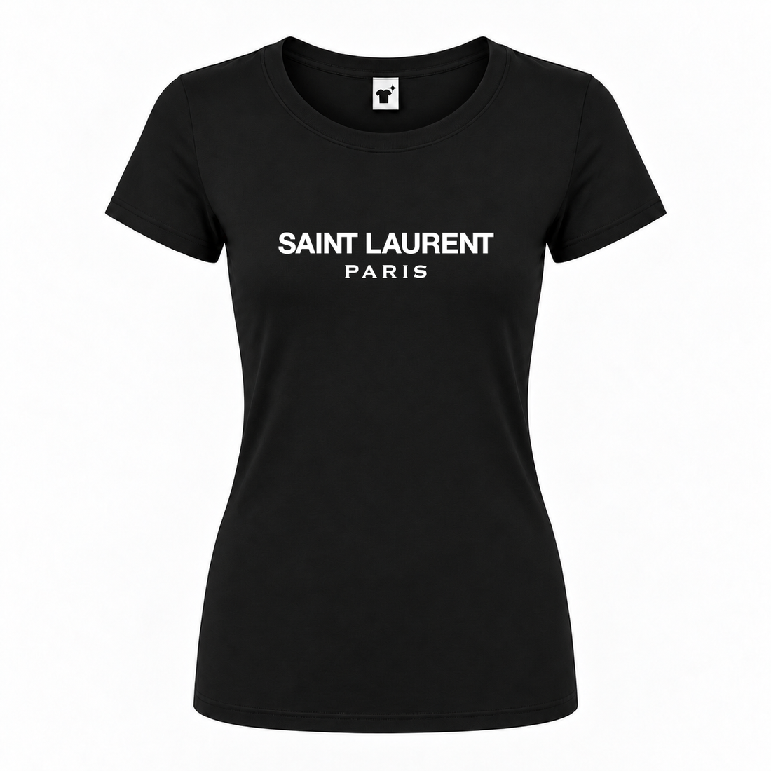 Women's Saint Laurent Round Neck T-Shirt | Color: Black | Main