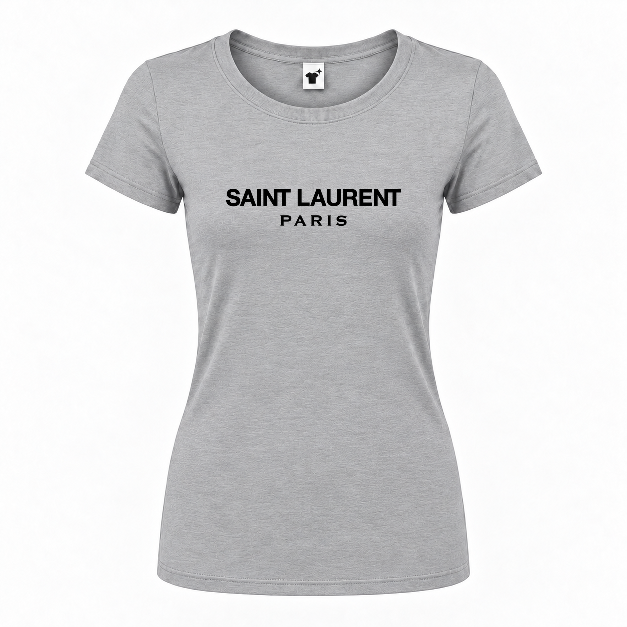 Women's Saint Laurent Round Neck T-Shirt | Color: Grey | Main