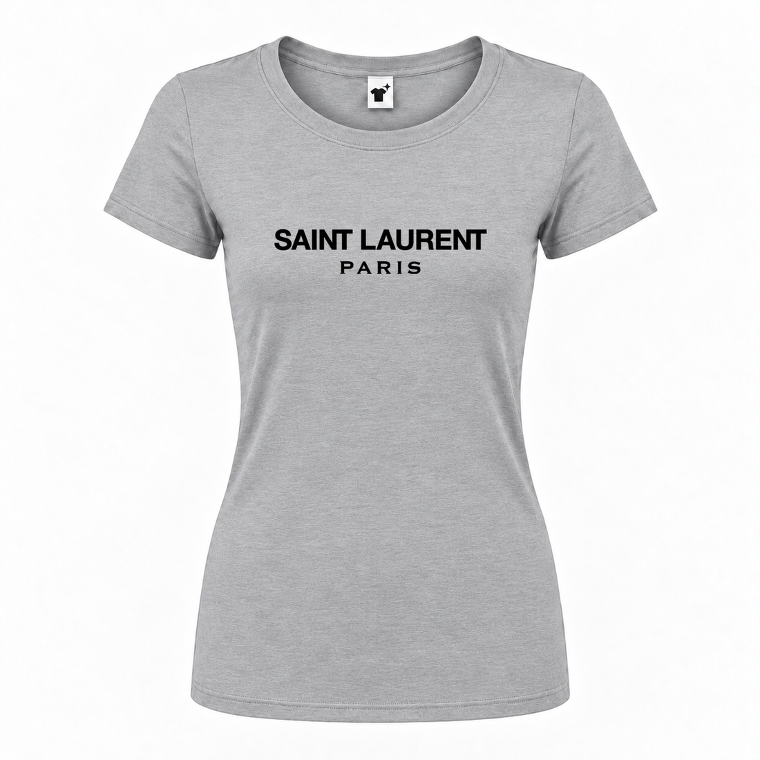 Women's Saint Laurent Round Neck T-Shirt | Color: Grey | Main