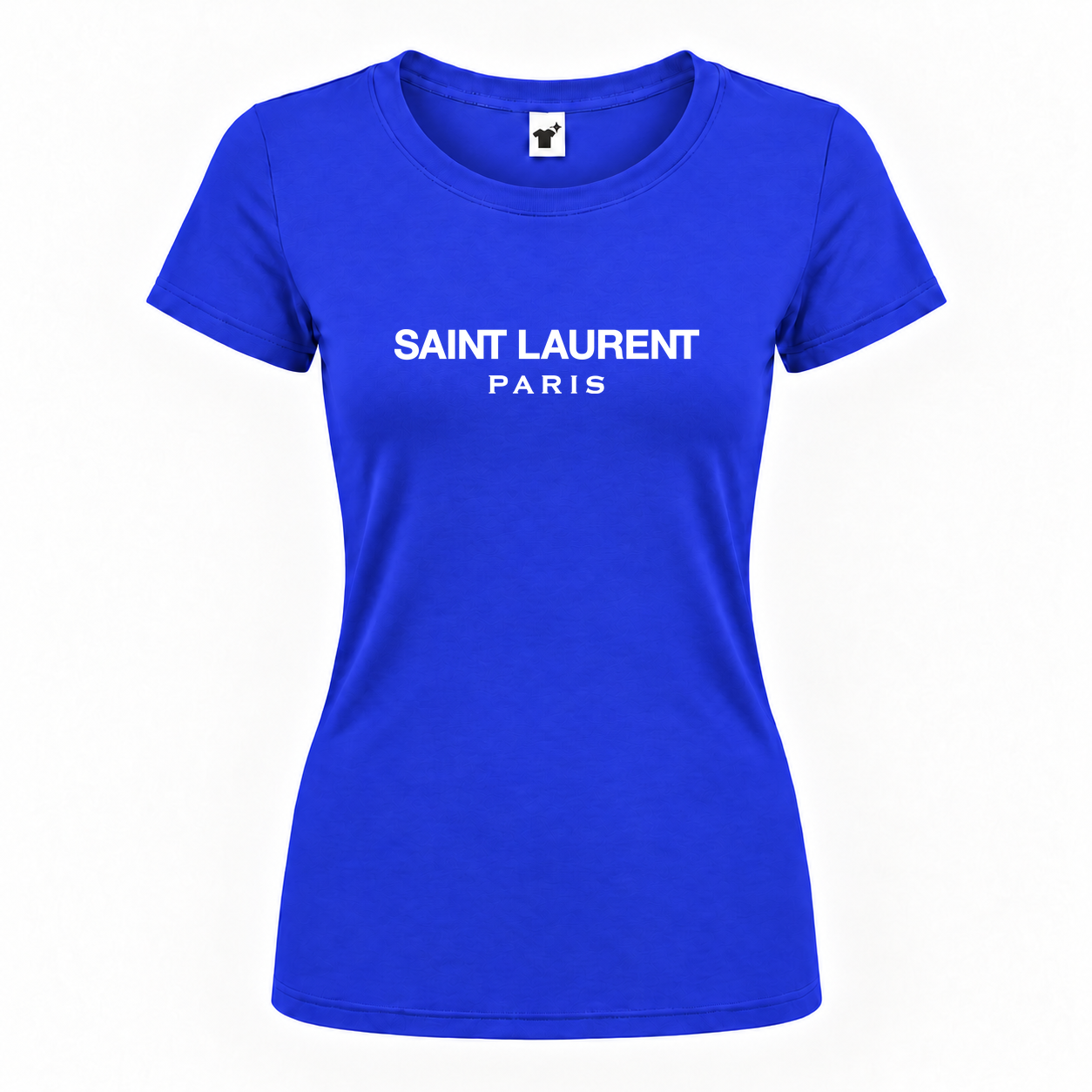 Women's Saint Laurent Round Neck T-Shirt | Color: Royal Blue | Main