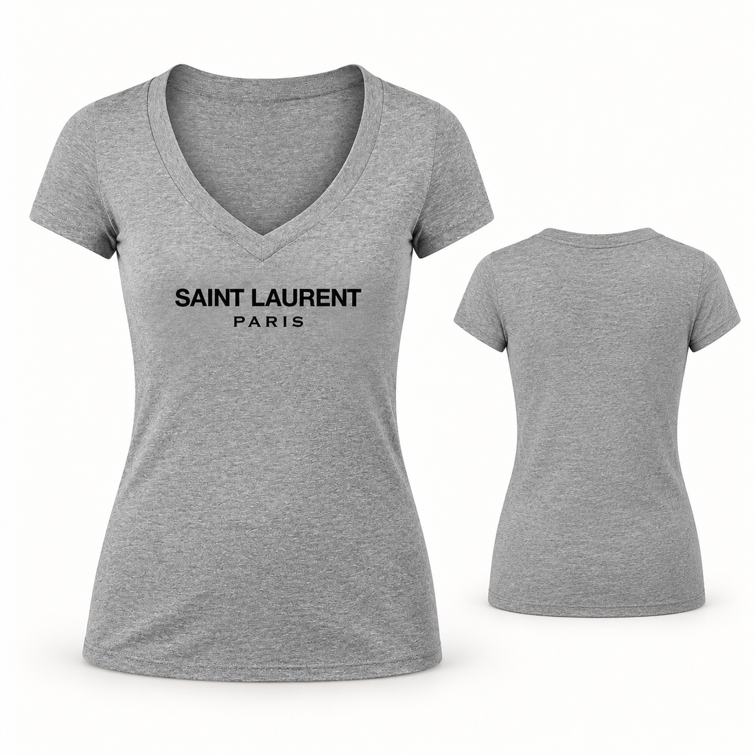 Women's Saint Laurent V-neck T-shirt grey main