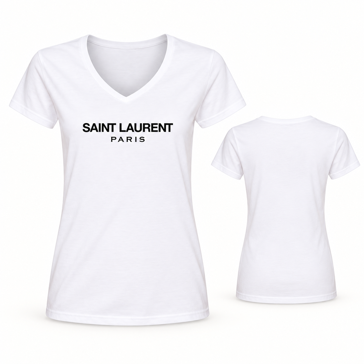 Women's Saint Laurent V-neck T-shirt white main