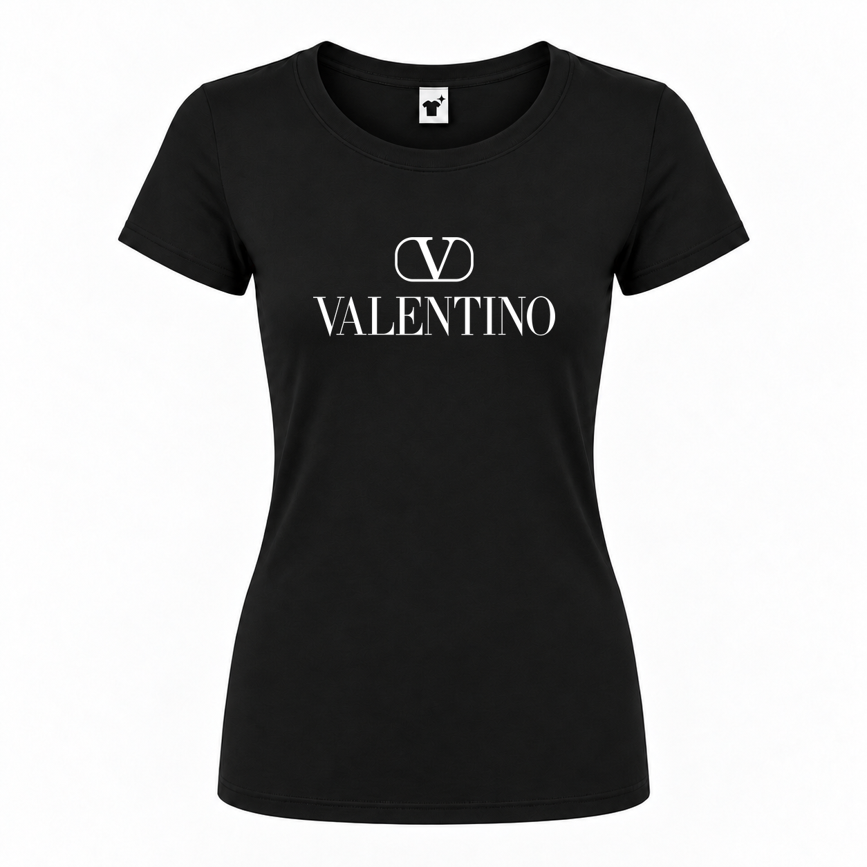 Women's Valentino Round Neck T-Shirt | Color: Black | Main