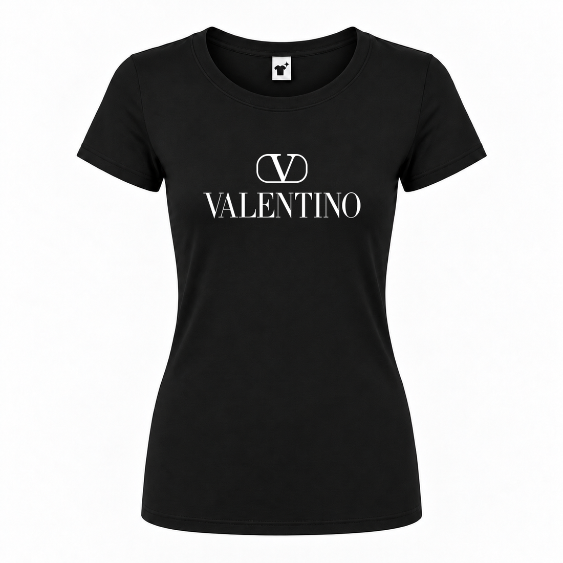 Women's Valentino Round Neck T-Shirt | Color: Black | Main
