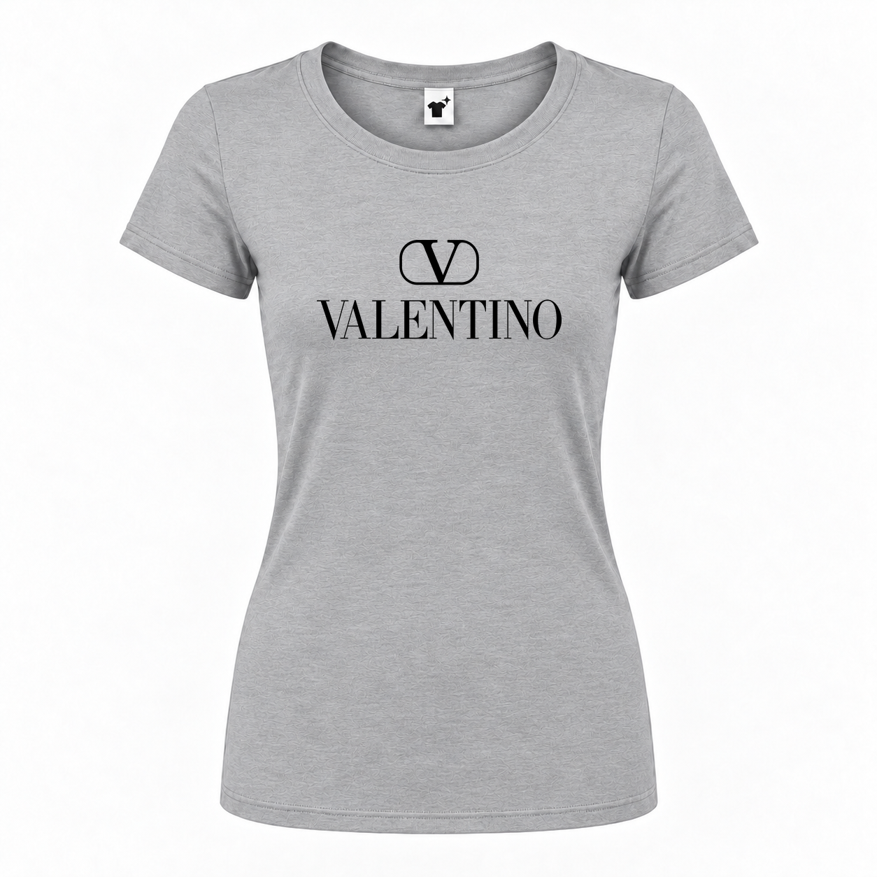Women's Valentino Round Neck T-Shirt | Color: Grey | Main