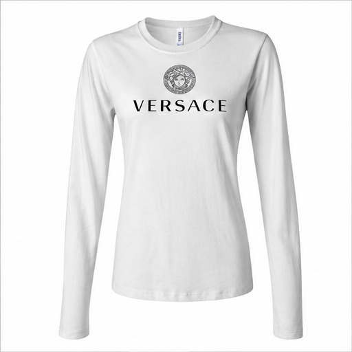 Women's Versace Long Sleeve T-Shirt | Color: White | Image 1