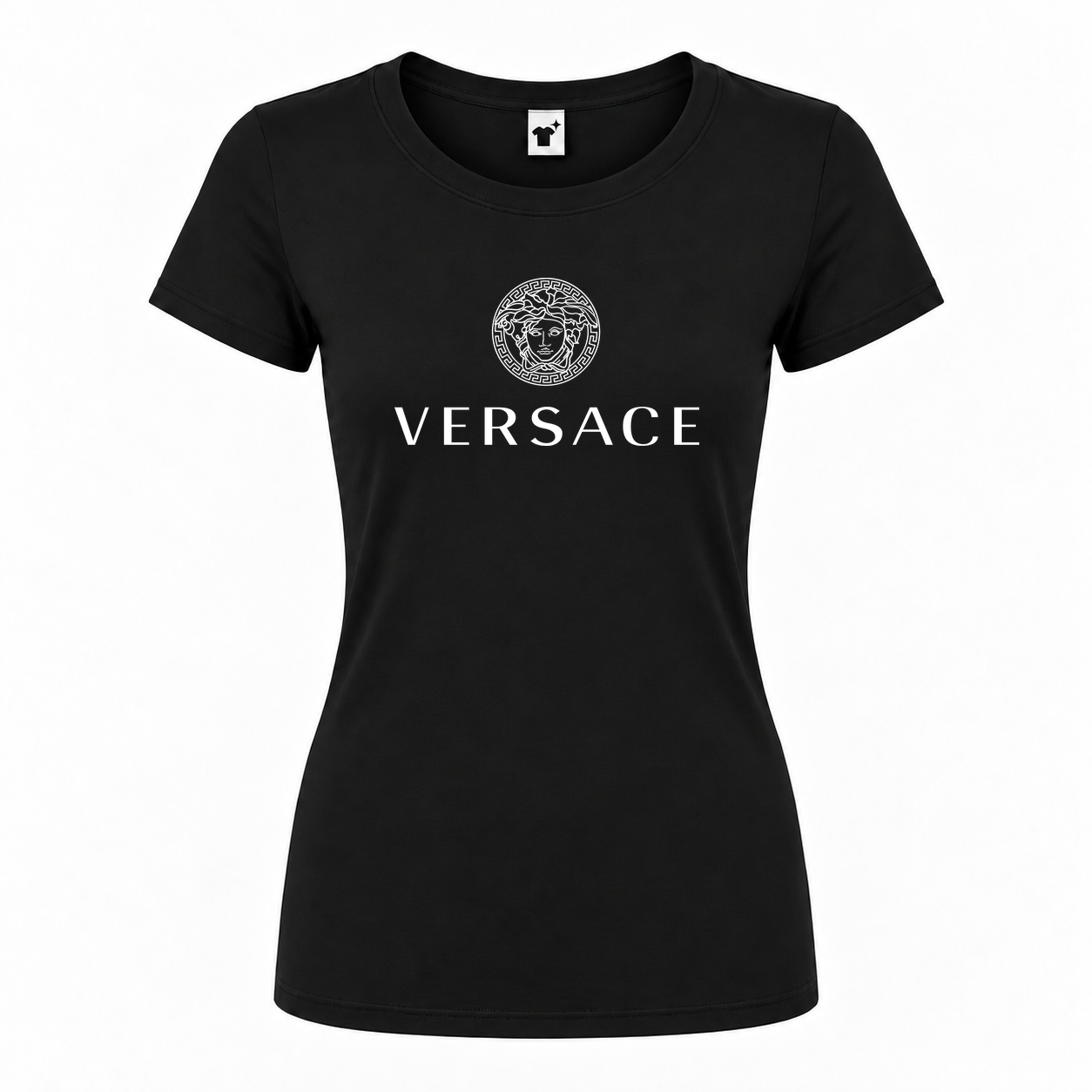 Women's Versace Round Neck T-Shirt | Color: Black | Main