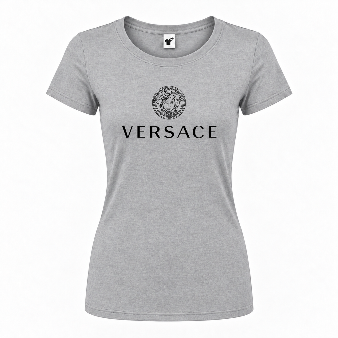 Women's Versace Round Neck T-Shirt | Color: Grey | Main