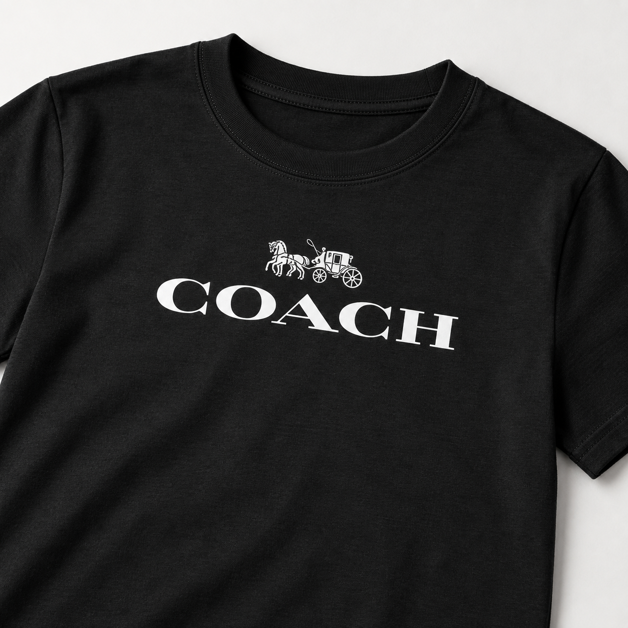 Youth Kids Coach Cotton T-Shirt - Black - Image 3