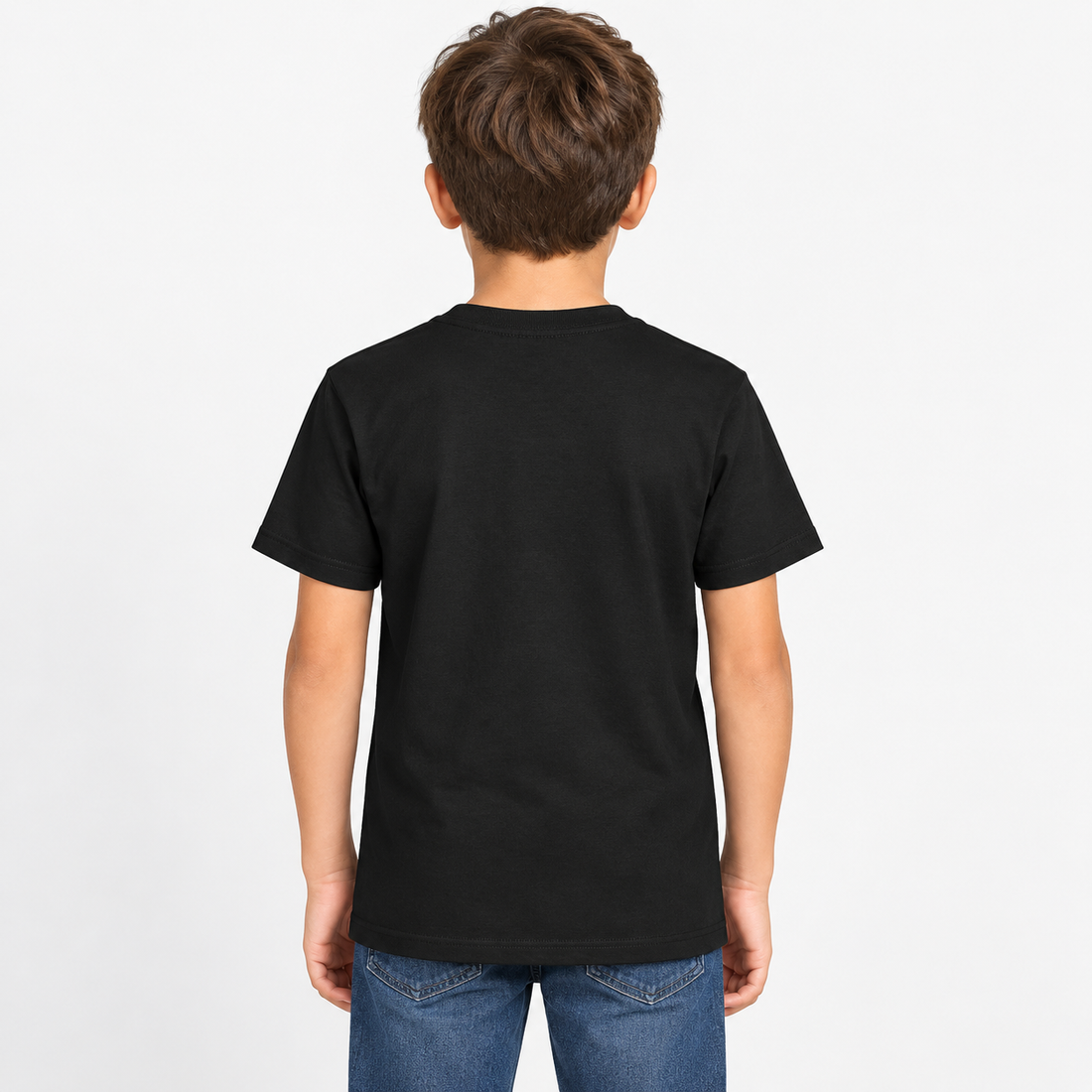 Youth Kids Coach Cotton T-Shirt - Black - Image 5