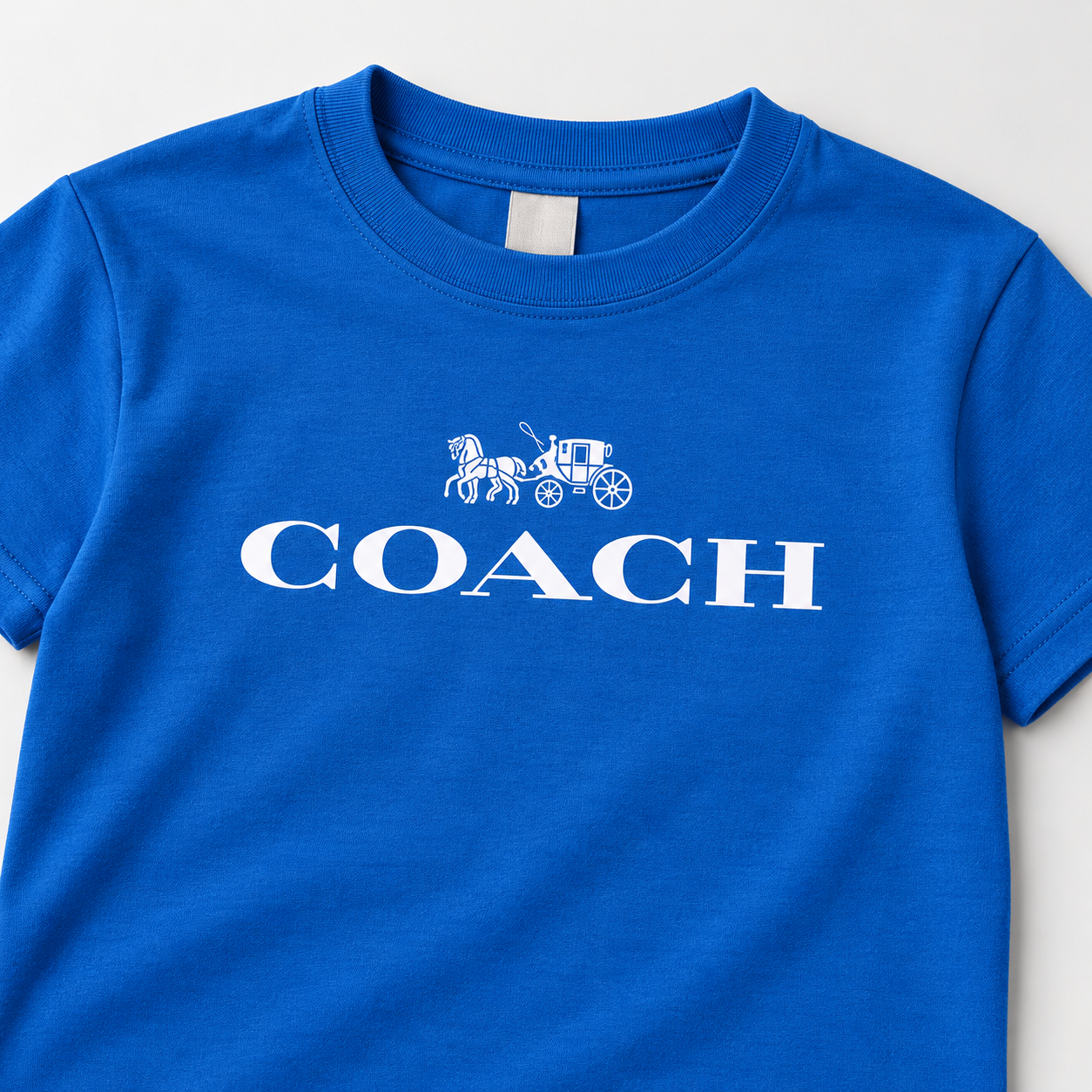 Youth Kids Coach Cotton T-Shirt - Blue - Image 3