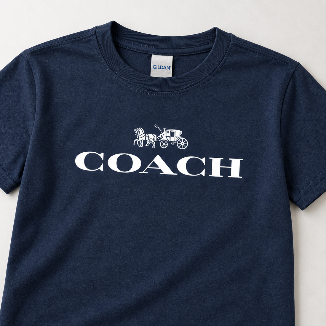 Youth Kids Coach Cotton T-Shirt - Navy - Image 3
