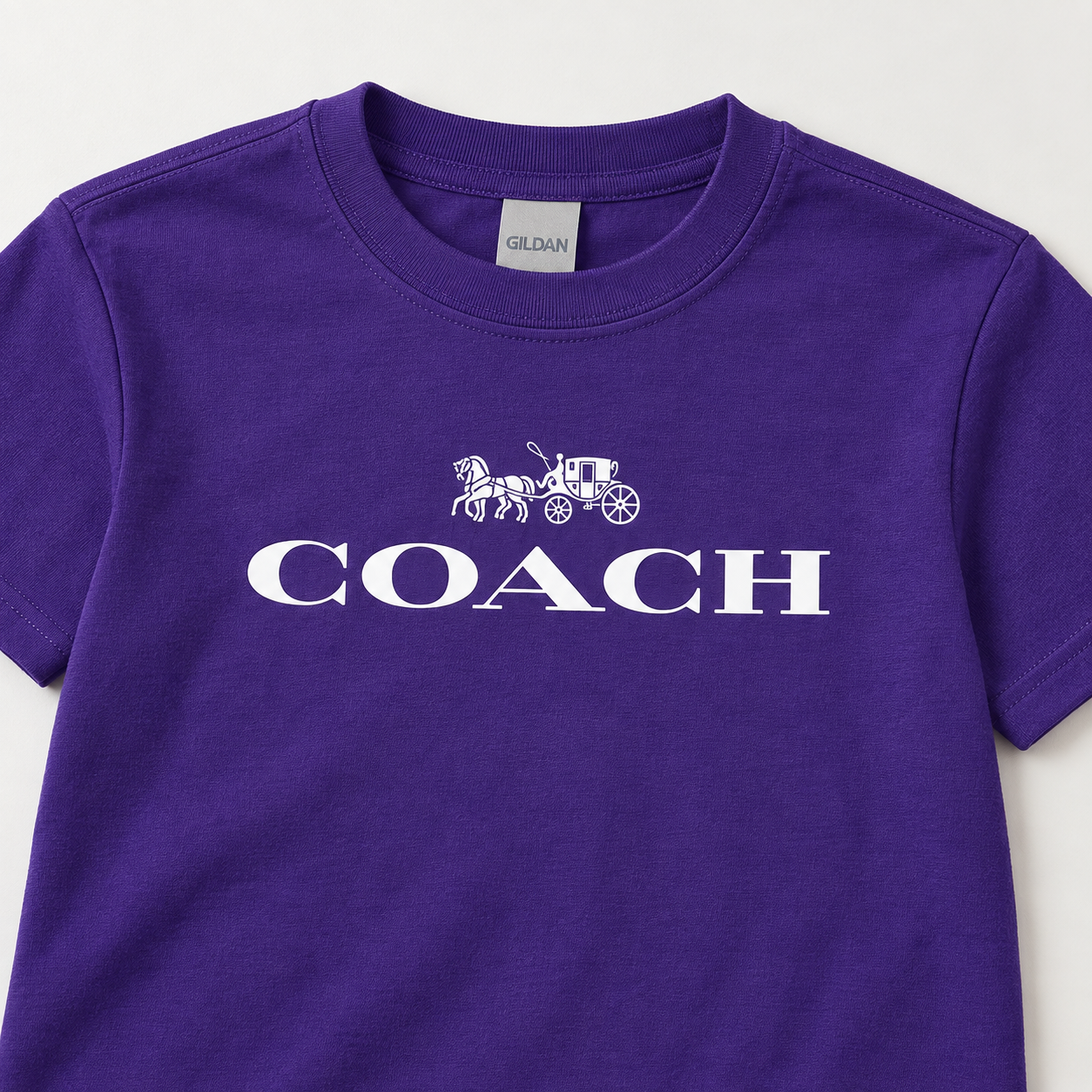 Youth Kids Coach Cotton T-Shirt - Purple - Image 3