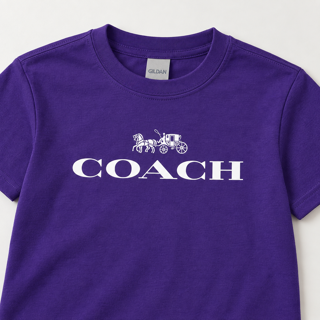 Youth Kids Coach Cotton T-Shirt - Purple - Image 3