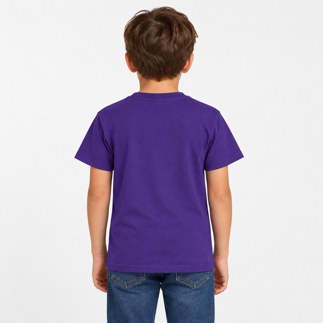 Youth Kids Coach Cotton T-Shirt - Purple - Image 5