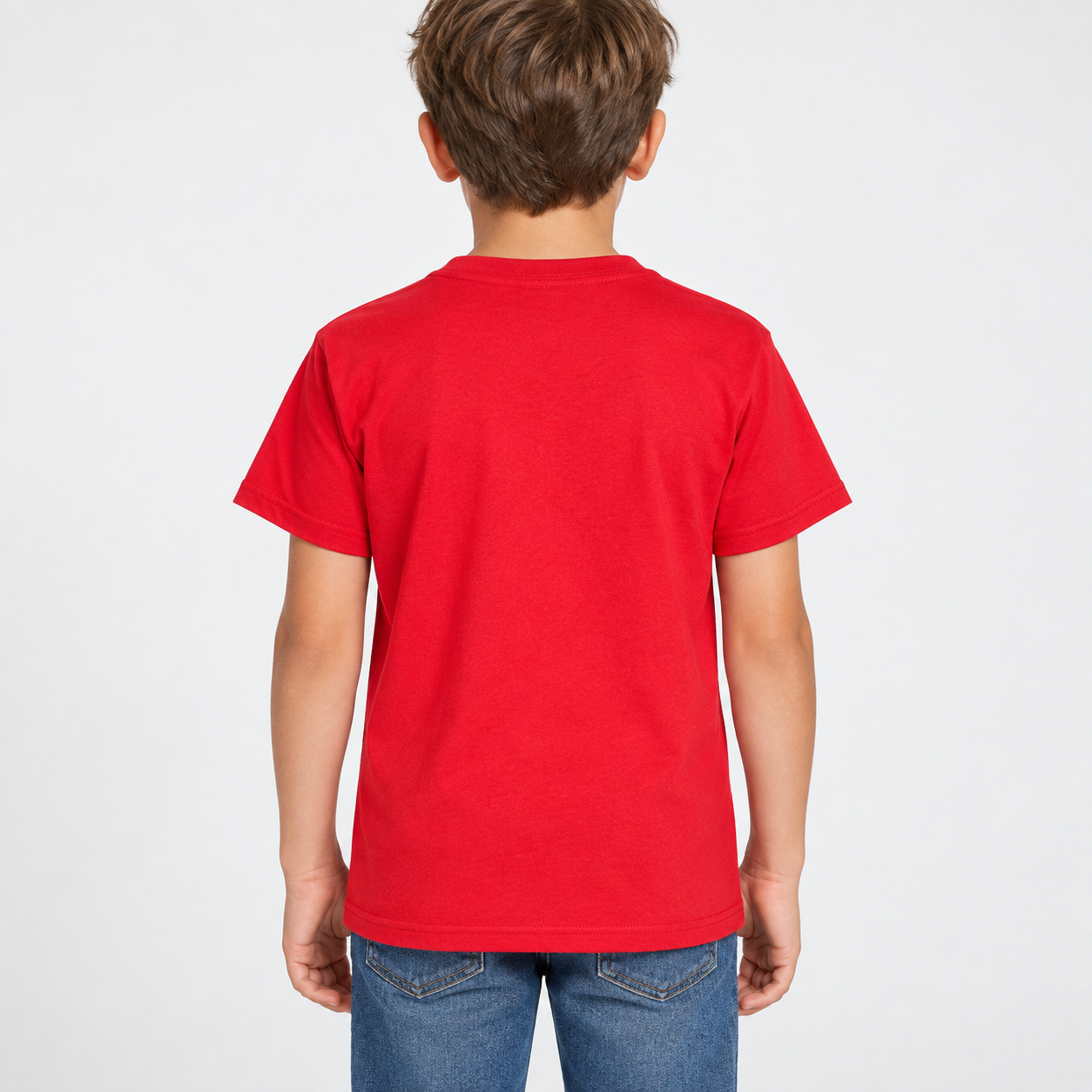 Youth Kids Coach Cotton T-Shirt - Red - Image 5
