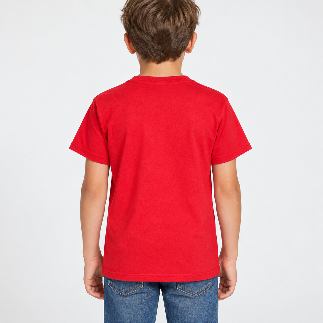 Youth Kids Coach Cotton T-Shirt - Red - Image 5