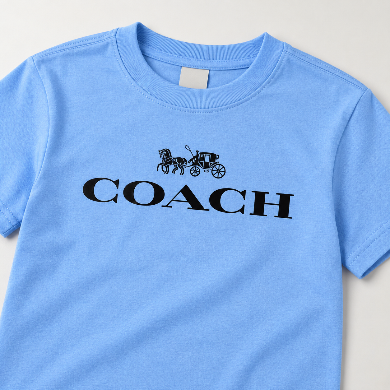 Youth Kids Coach Cotton T-Shirt - Sky Blue - Image 3