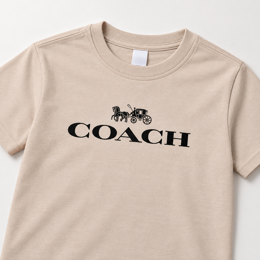 Youth Kids Coach Cotton T-Shirt - Tan - Image 3