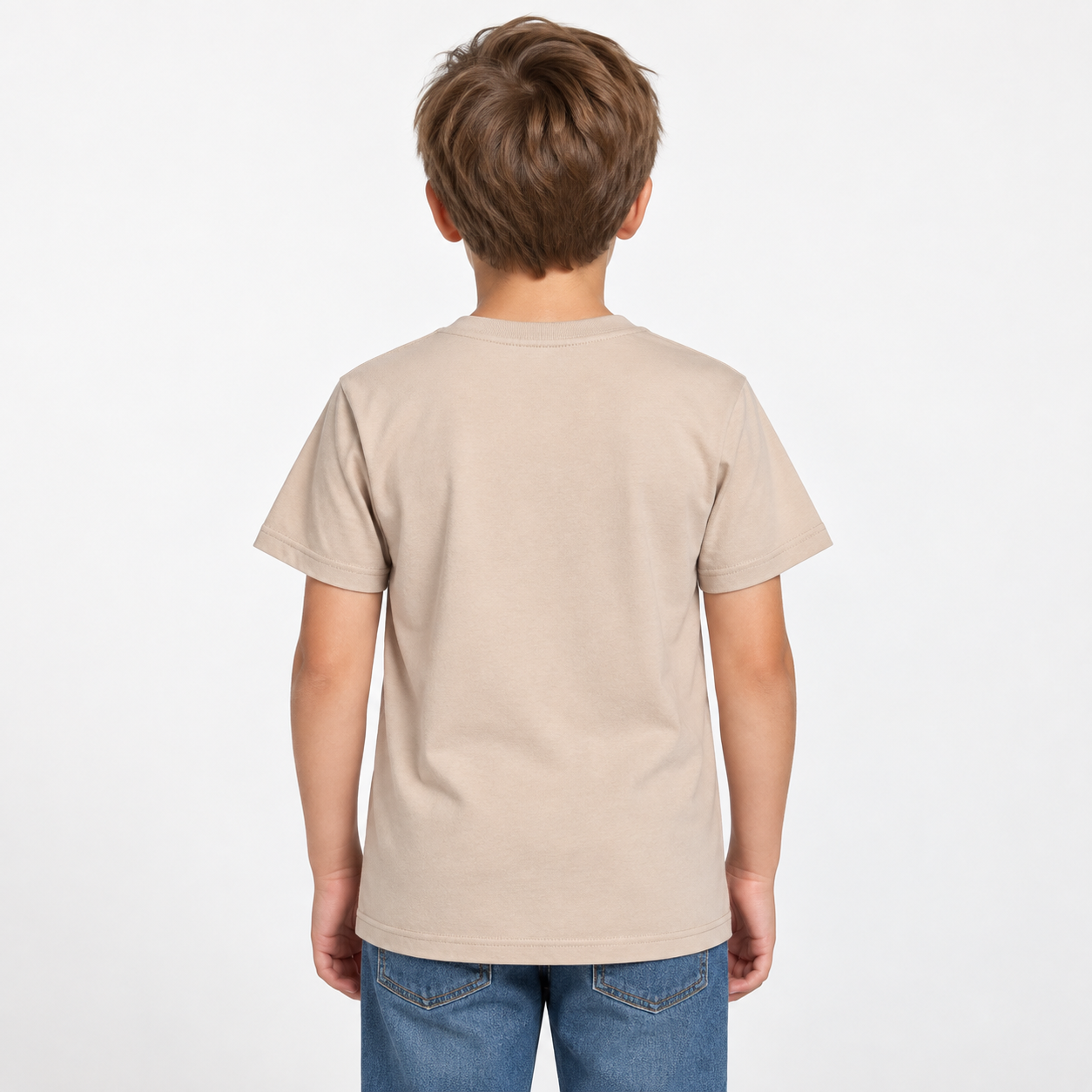 Youth Kids Coach Cotton T-Shirt - Tan - Image 5