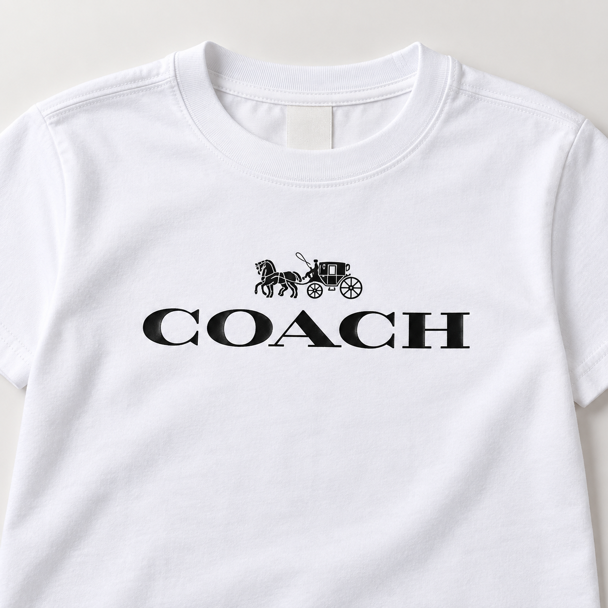Youth Kids Coach Cotton T-Shirt - White - Image 3