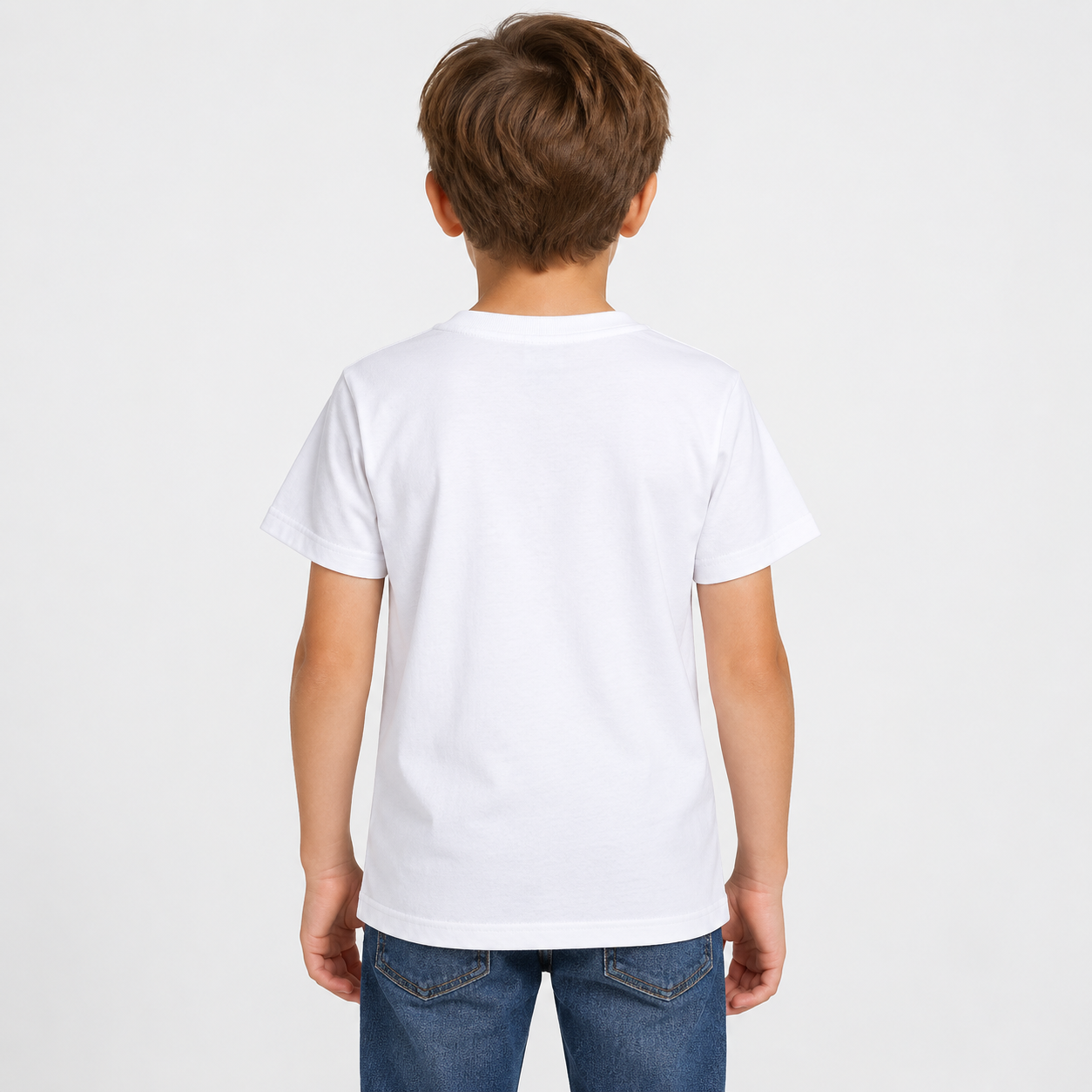 Youth Kids Coach Cotton T-Shirt - White - Image 5