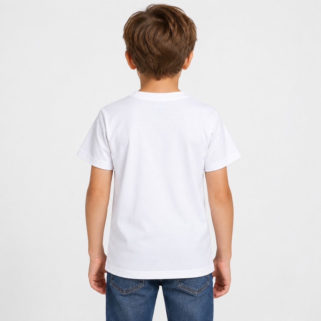 Youth Kids Coach Cotton T-Shirt - White - Image 5