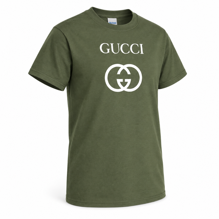 Youth Kids Gucci Cotton T-Shirt | Color: army green | Image 1