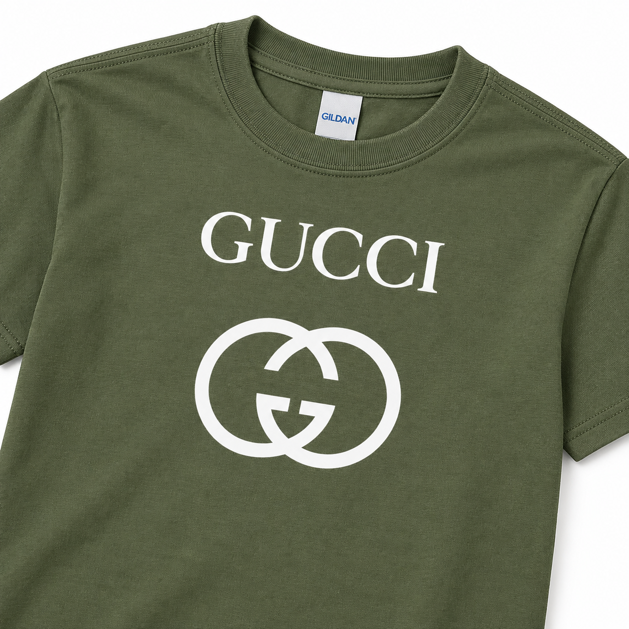 Youth Kids Gucci Cotton T-Shirt | Color: army green | Image 3
