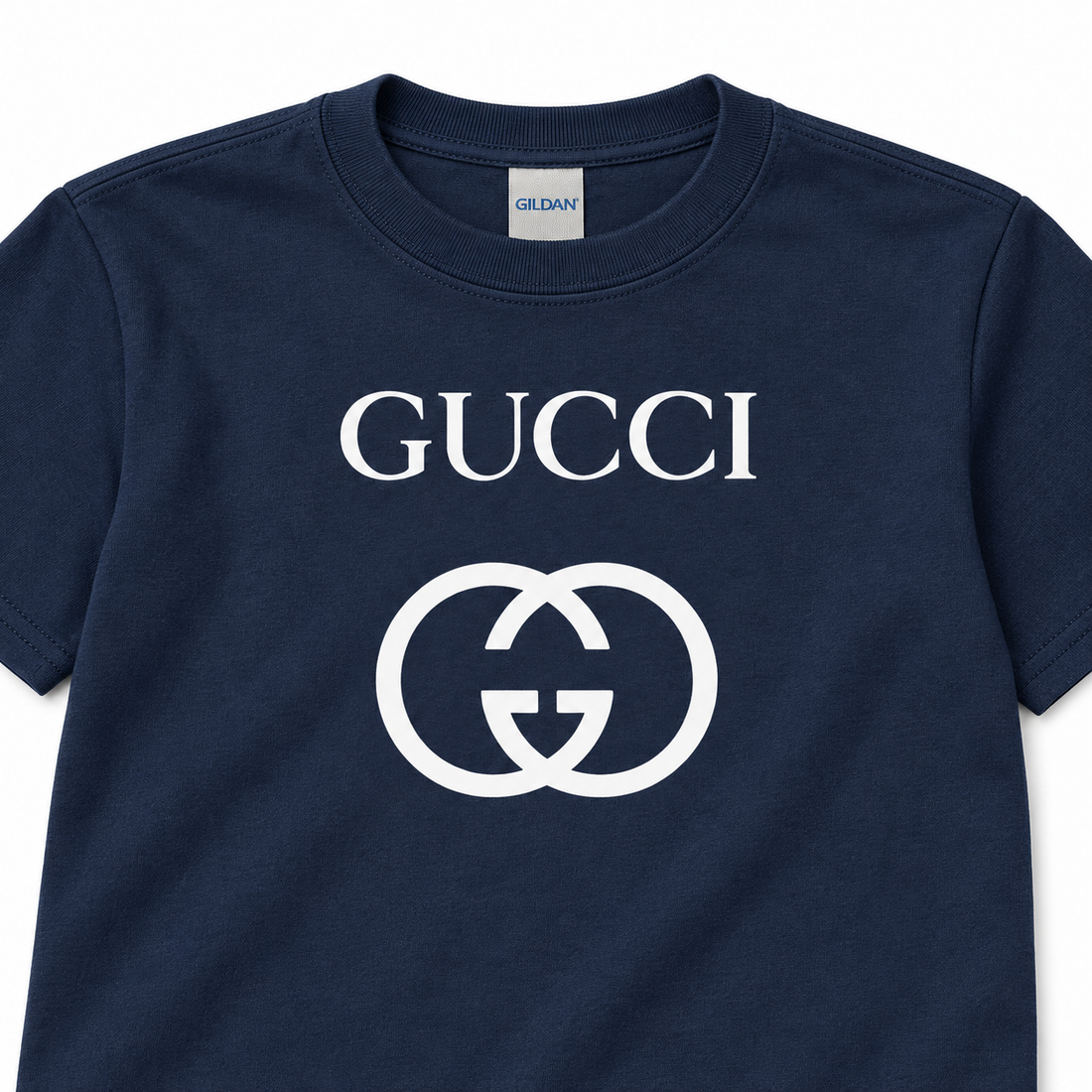 Youth Kids Gucci Cotton T-Shirt | Color: navy | Image 3