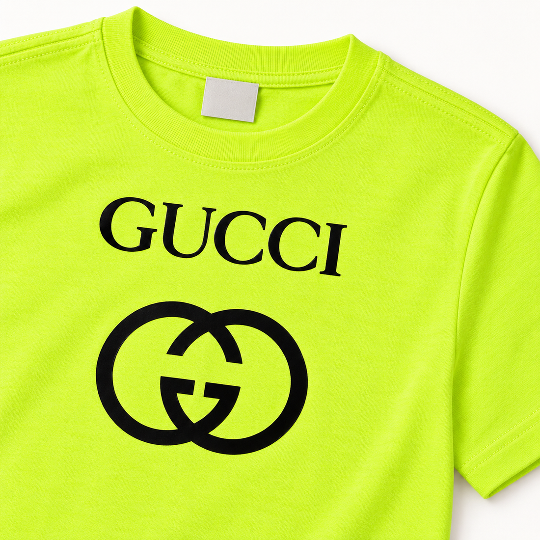 Youth Kids Gucci Cotton T-Shirt | Color: safety green | Image 3