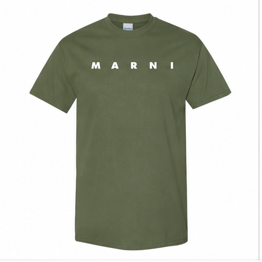 Youth Kids Marni Cotton T-Shirt | Color: Army Green | Image 1