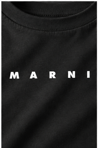 Youth Kids Marni Cotton T-Shirt | Color: Black | Image 5