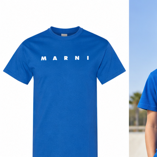 Youth Kids Marni Cotton T-Shirt | Color: Blue | Image 1