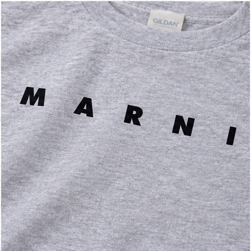 Youth Kids Marni Cotton T-Shirt | Color: Grey | Image 5