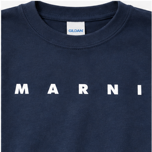 Youth Kids Marni Cotton T-Shirt | Color: Navy | Image 5
