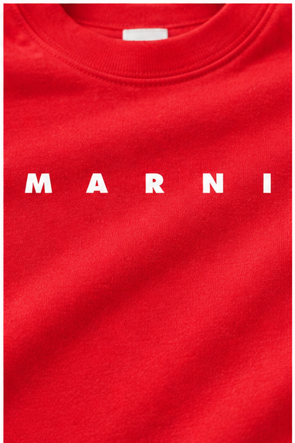 Youth Kids Marni Cotton T-Shirt | Color: Red | Image 5