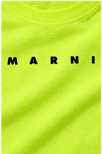 Youth Kids Marni Cotton T-Shirt | Color: Safety Green | Image 5