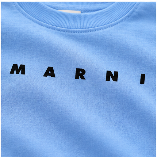 Youth Kids Marni Cotton T-Shirt | Color: Sky Blue | Image 5