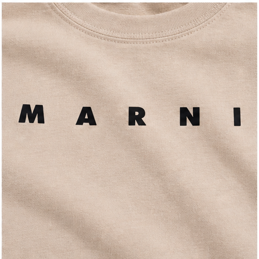 Youth Kids Marni Cotton T-Shirt | Color: Tan | Image 5