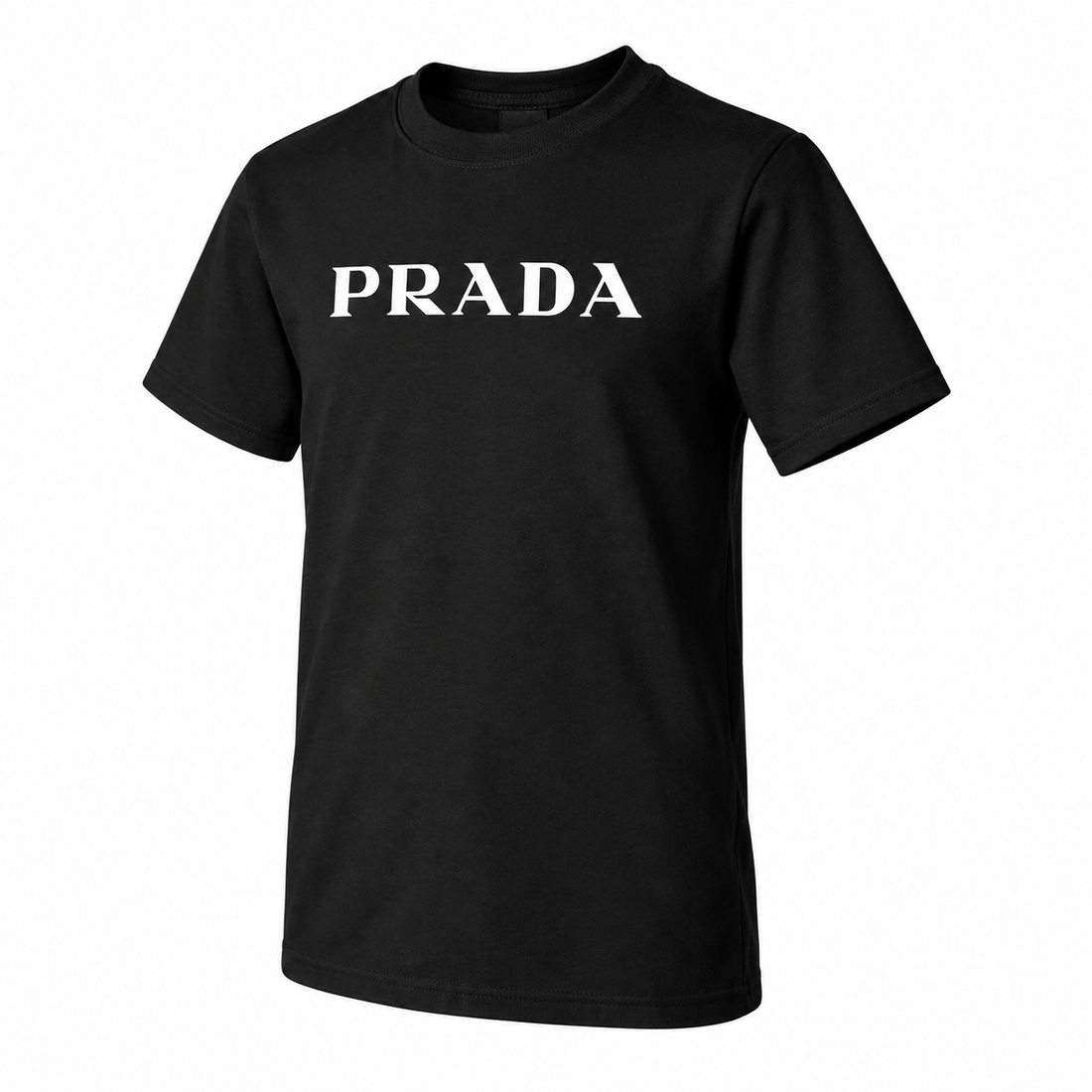 Youth Kids Prada Cotton T-Shirt - Black - three-quarter