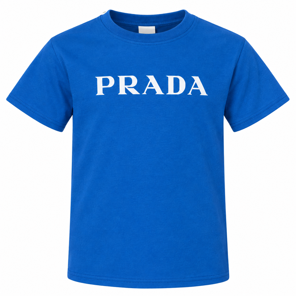 Youth Kids Prada Cotton T-Shirt - Blue - detail