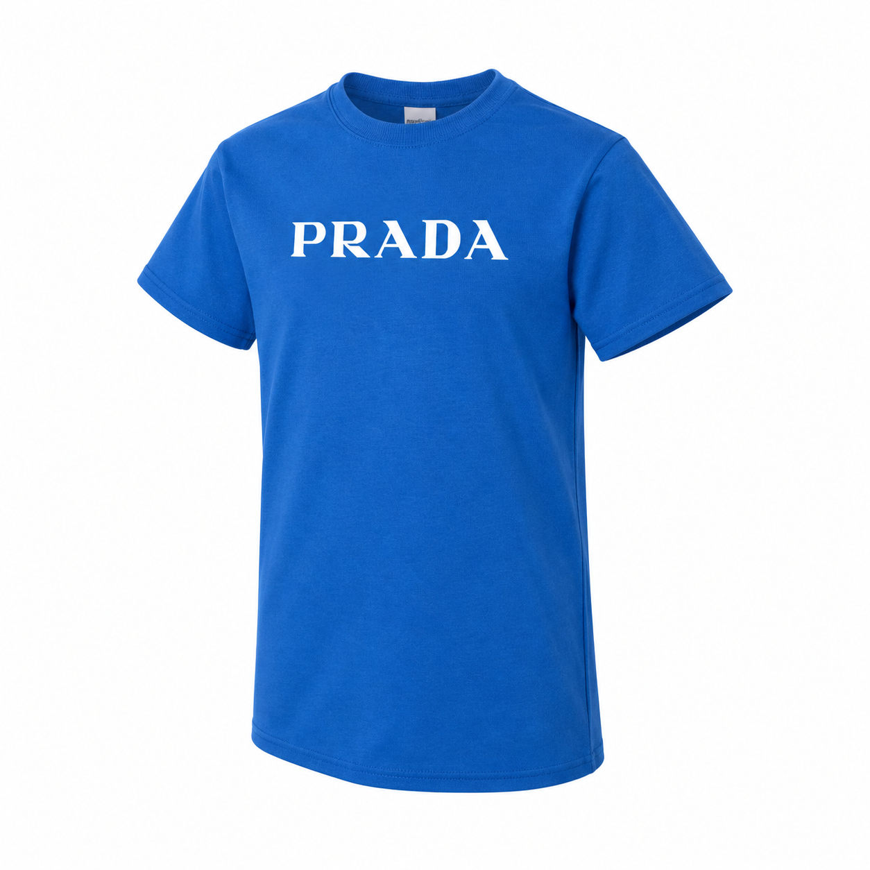 Youth Kids Prada Cotton T-Shirt - Blue - three-quarter
