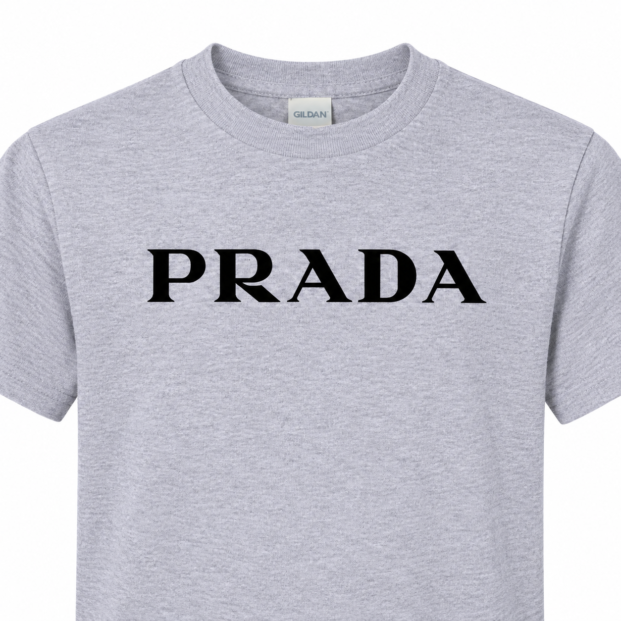 Youth Kids Prada Cotton T-Shirt - Grey - detail