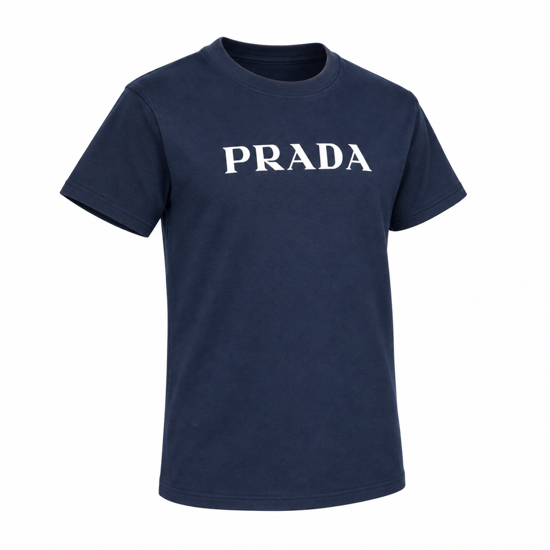 Youth Kids Prada Cotton T-Shirt - Navy - three-quarter